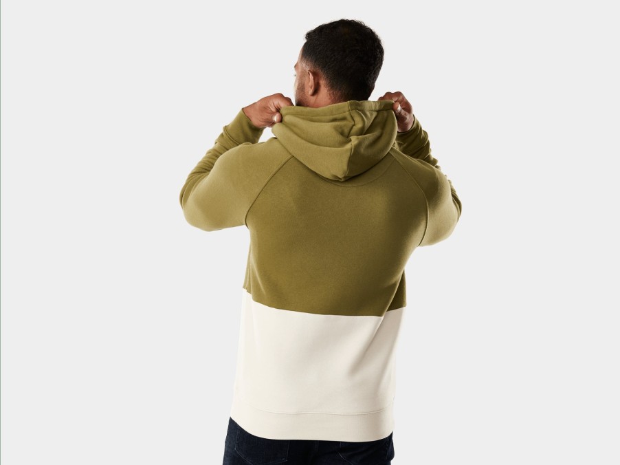 Kleding Trek Vrijetijdskleding | Trek Color Block Logo Unisex Hoodie Olive/Cream