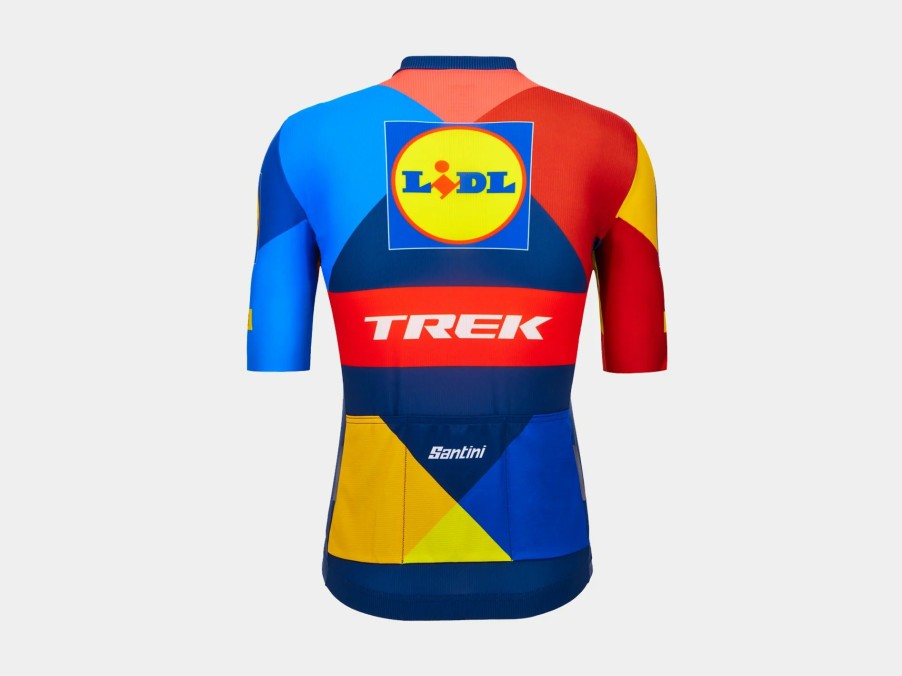 Kleding Trek Teamkleding | Santini Lidl-Trek Replica Dames Raceshirt Dark Blue/Yellow