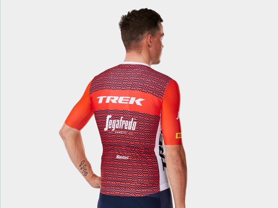 Kleding Trek Teamkleding | Santini Trek-Segafredo Team Replica Fietsshirt Heren White/Red