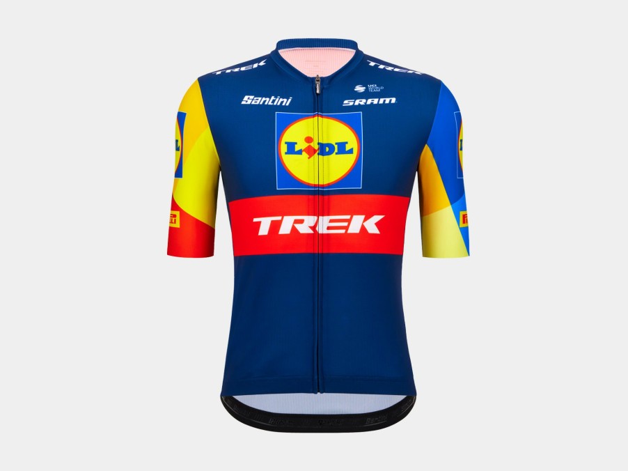 Kleding Trek Teamkleding | Santini Lidl-Trek Replica Raceshirt Dark Blue/Yellow