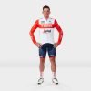 Kleding Trek Teamkleding | Santini Trek-Segafredo Team Replica Thermisch Fietsshirt Lange Mouwen White/Red