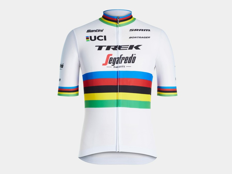 Kleding Trek Teamkleding | Santini Trek-Segafredo Replica Wereldkampioensshirt White/Yellow