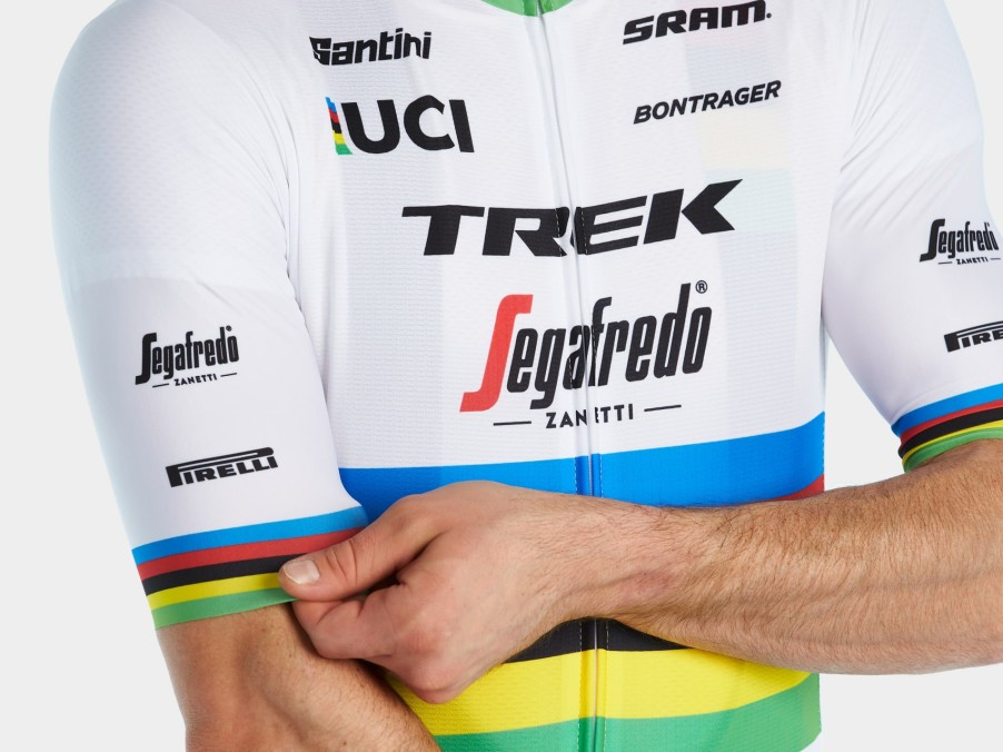 Kleding Trek Teamkleding | Santini Trek-Segafredo Replica Wereldkampioensshirt White/Yellow