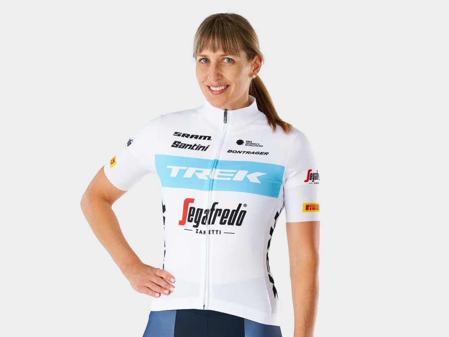 Kleding Trek Teamkleding | Santini Trek-Segafredo Team Replica Damesfietsshirt White/Light Blue