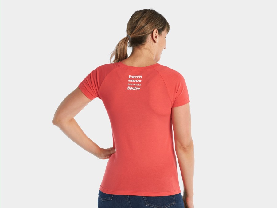 Kleding Trek T-shirts | Santini Trek-Segafredo Team Dames T-Shirt Radioactive Coral