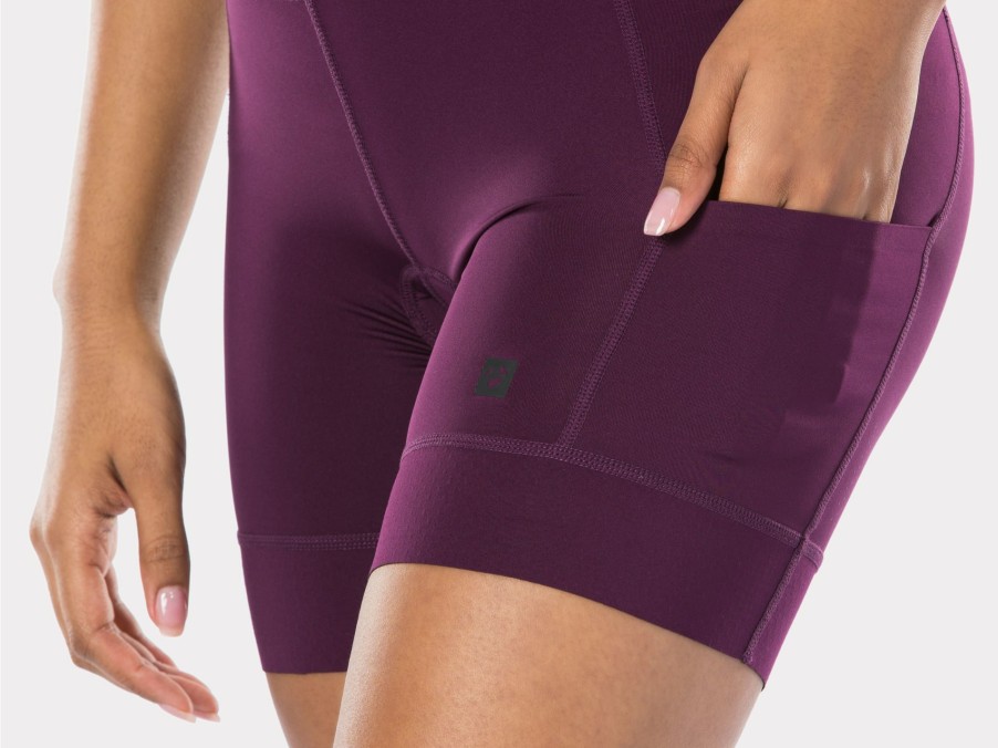 Kleding Trek Broeken & broeken met bretels | Bontrager Vella Women'S Indoor Cycling Short Mulberry