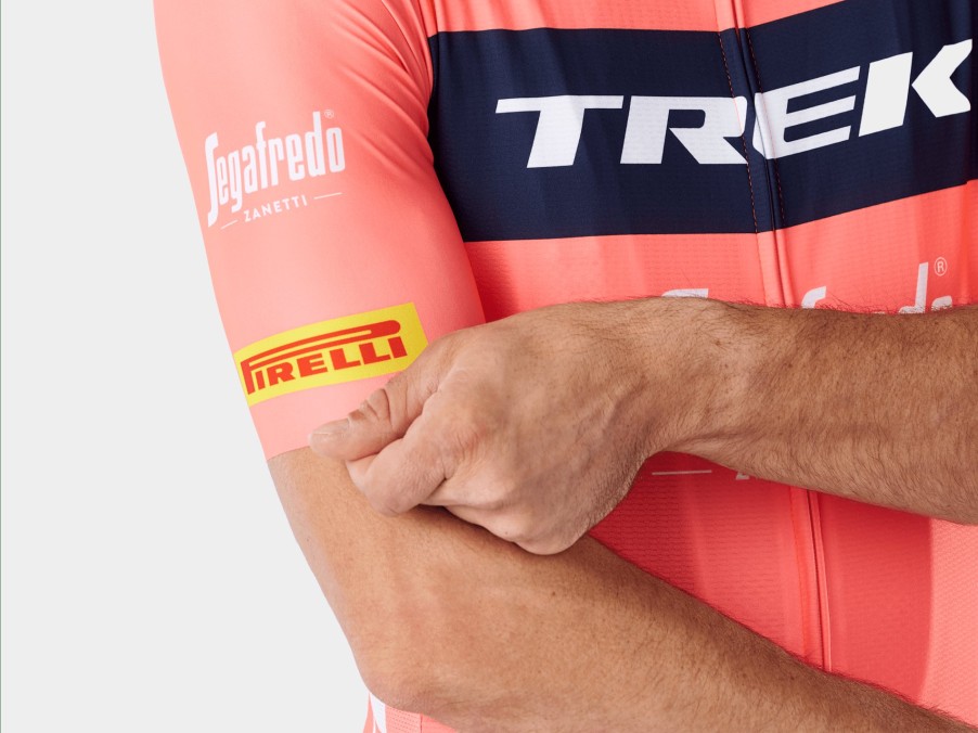 Kleding Trek Teamkleding | Santini Trek-Segafredo Team Training Replica Herenfietsshirt Radioactive Coral