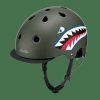 Kleding Trek Helmen voor stads- en elektrische fietsen | Electra Lifestyle Lux Tiger Shark Bike Helmet Grey/Green