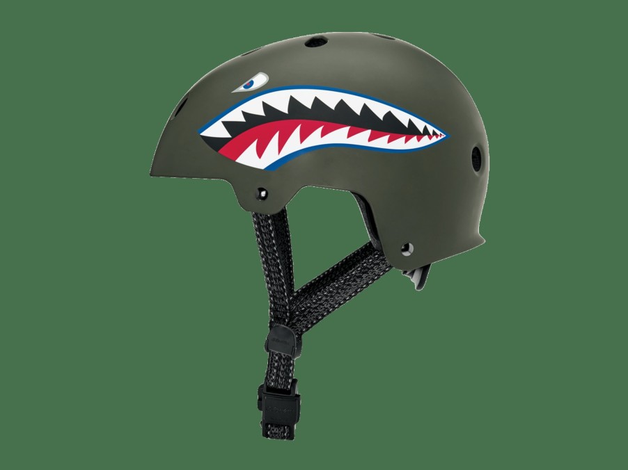 Kleding Trek Helmen voor stads- en elektrische fietsen | Electra Lifestyle Lux Tiger Shark Bike Helmet Grey/Green