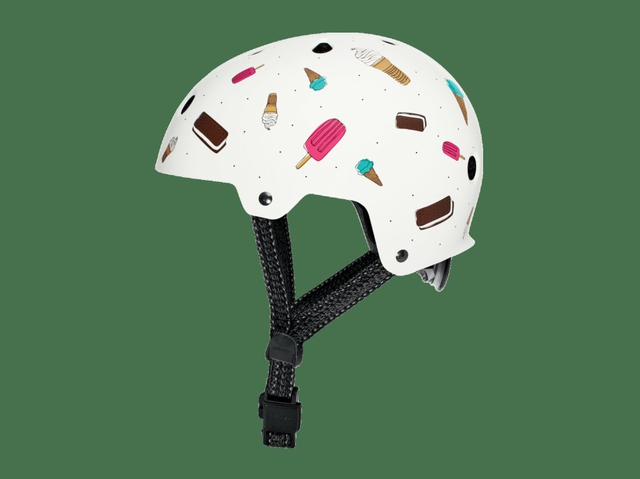 Kleding Trek Helmen voor stads- en elektrische fietsen | Electra Lifestyle Lux Soft Serve Helm Met Graphics White/Teal