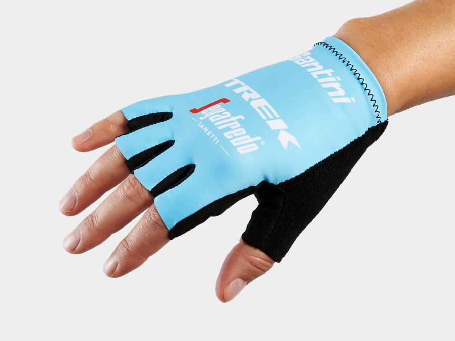 Kleding Trek Accessoires | Santini Trek-Segafredo Team Dames Fietshandschoen Light Blue